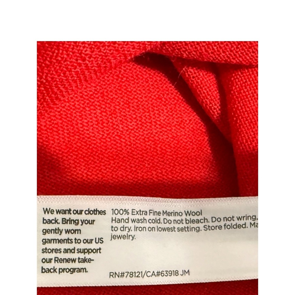 Eileen Fisher Red Extra Fine Merino Wool‎ Boxy Knit Sweater Top Womens  L - Picture 8 of 8